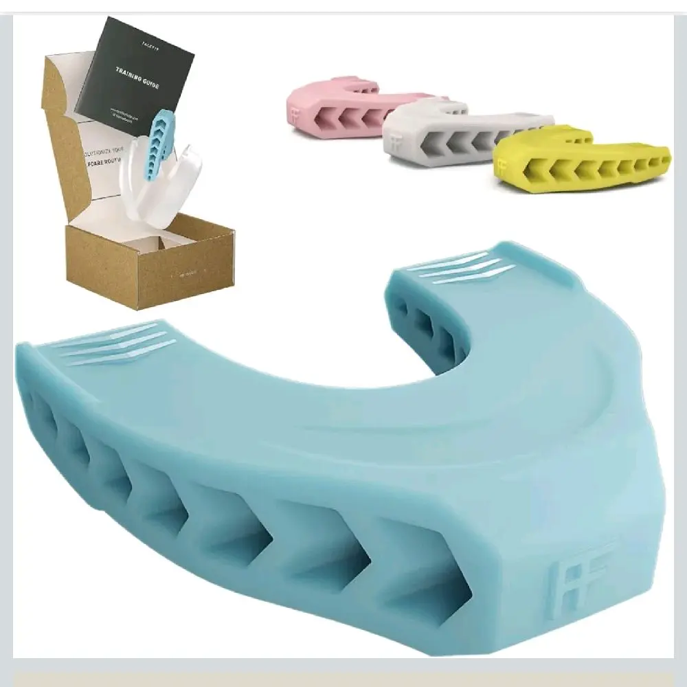 Jaw Exerciser by Facefit - Men & Women - Tone and strengthen your jawline, cheeks, chin and lips - Food-grade Silicone Pink Color