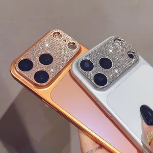 1Pcs Bling Diamond Camera Lens Protector Case For IPhone 17 Pro Max 17 Air Rhinestone Glitter Metal Screen Protectors