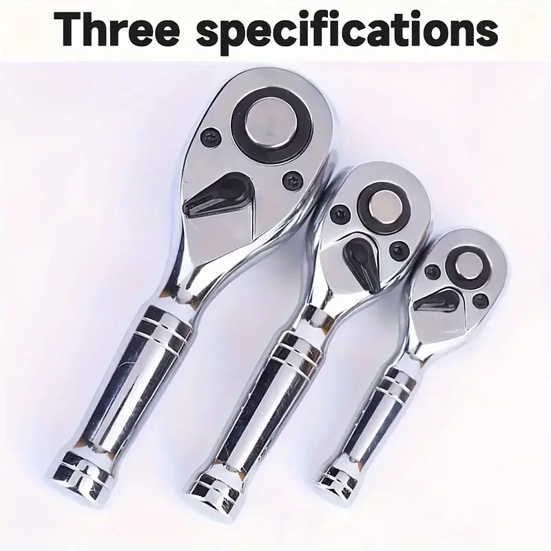 Quick Ratchet Wrench Short Handle 72 Teeth Auto Repair Tool Two Way Socket Head for Large Medium Small Fly Automatic Fast Ratcheting Wrench Durable Hand Tool for Car Maintenance DIY Automotive Repairs summerwins