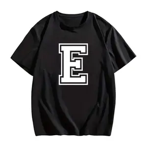 Letter E Initial Monogram Varsity Alphabet Casual Tee