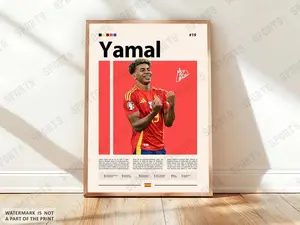 Lamine Yamal Poster, Barcelona Soccer Poster, Sports Poster, Soccer Fans, Soccer Wall Art, Sports Bedroom Posters