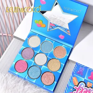 Kevin & Coco 9 Color Highlighter Palette for Perfect Highlighting Makeup Bronzer Golden Radiance Cosmetic