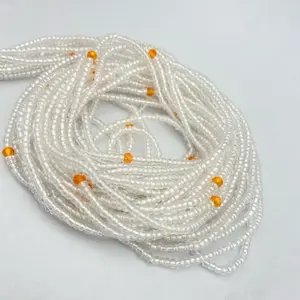 White Waist Beads | Tie On | African Waist Bead | BodyJewelry | Waist Bead | Price Per Item 45”-50”