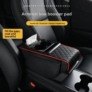 Car Paper Towel Holder, Car Tissue Box, Armrest Pad, Car Center Console Storage Bag, Cup Rack Four-In-One Multi-Functional, 1pcs Automotive Accessory