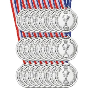 Mini Bronze Award Medals, Plastic Winner Medals for Award with Ribbon for Competitions Party Favors