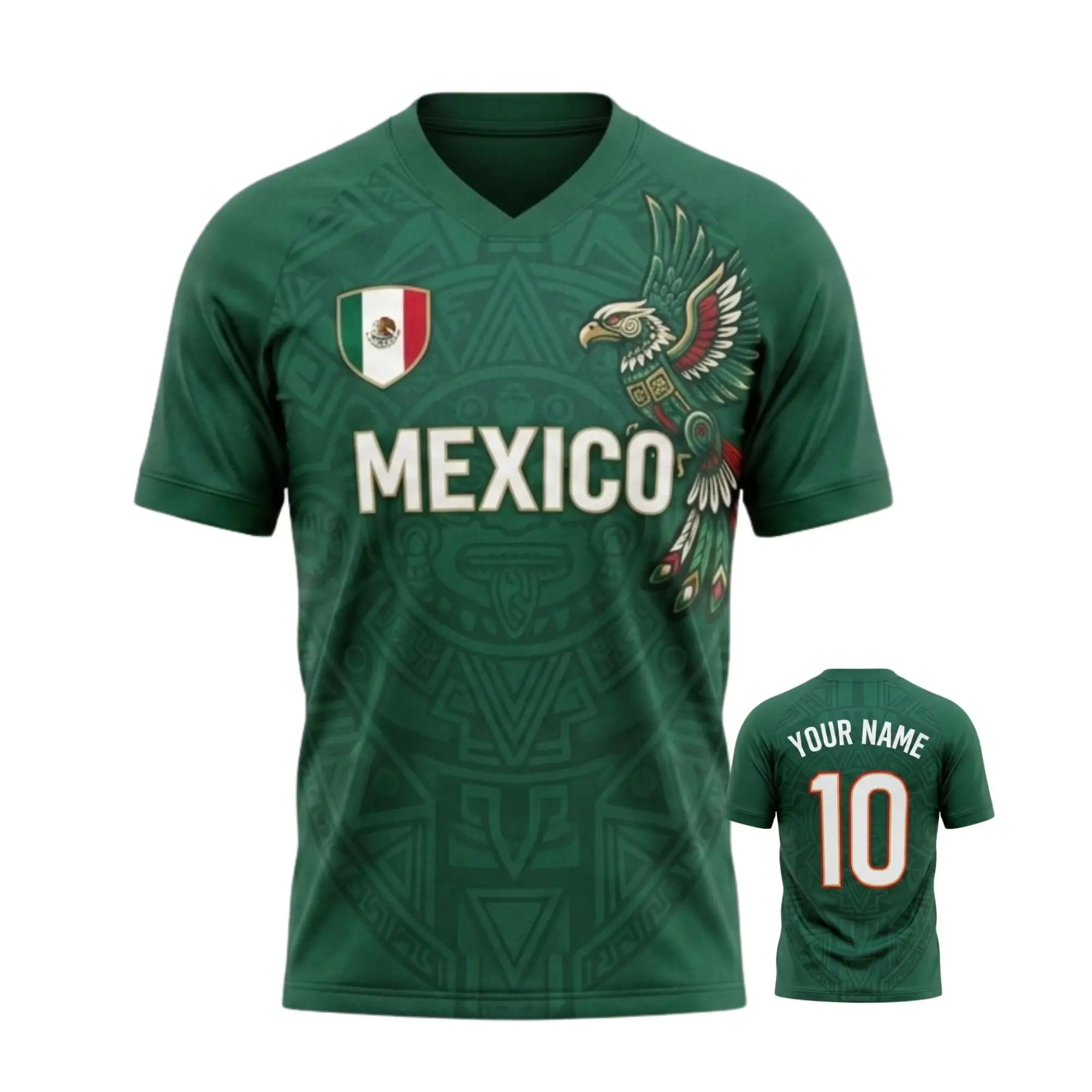 Mexico 3D Soccer Jersey Personalized Name & Number Fan Shirt