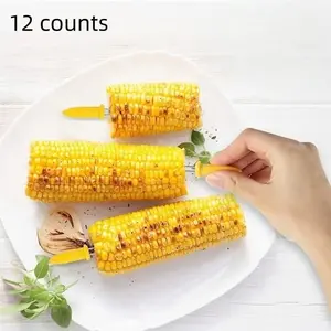 Stainless Steel Corn COB Holders Set, Durable Anti-Scald Corn Sticks, BBQ Corn Skewers, Barbecue Utensils, BBQ Tools, Storage Box with Cooking Forks, 1 Pack of 12