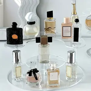 Transparent Acrylic Perfume Storage Box, Three-Tier Display Rack for Perfumes, Desserts, Cupcakes, Desktop Organizer Decorative Shelf