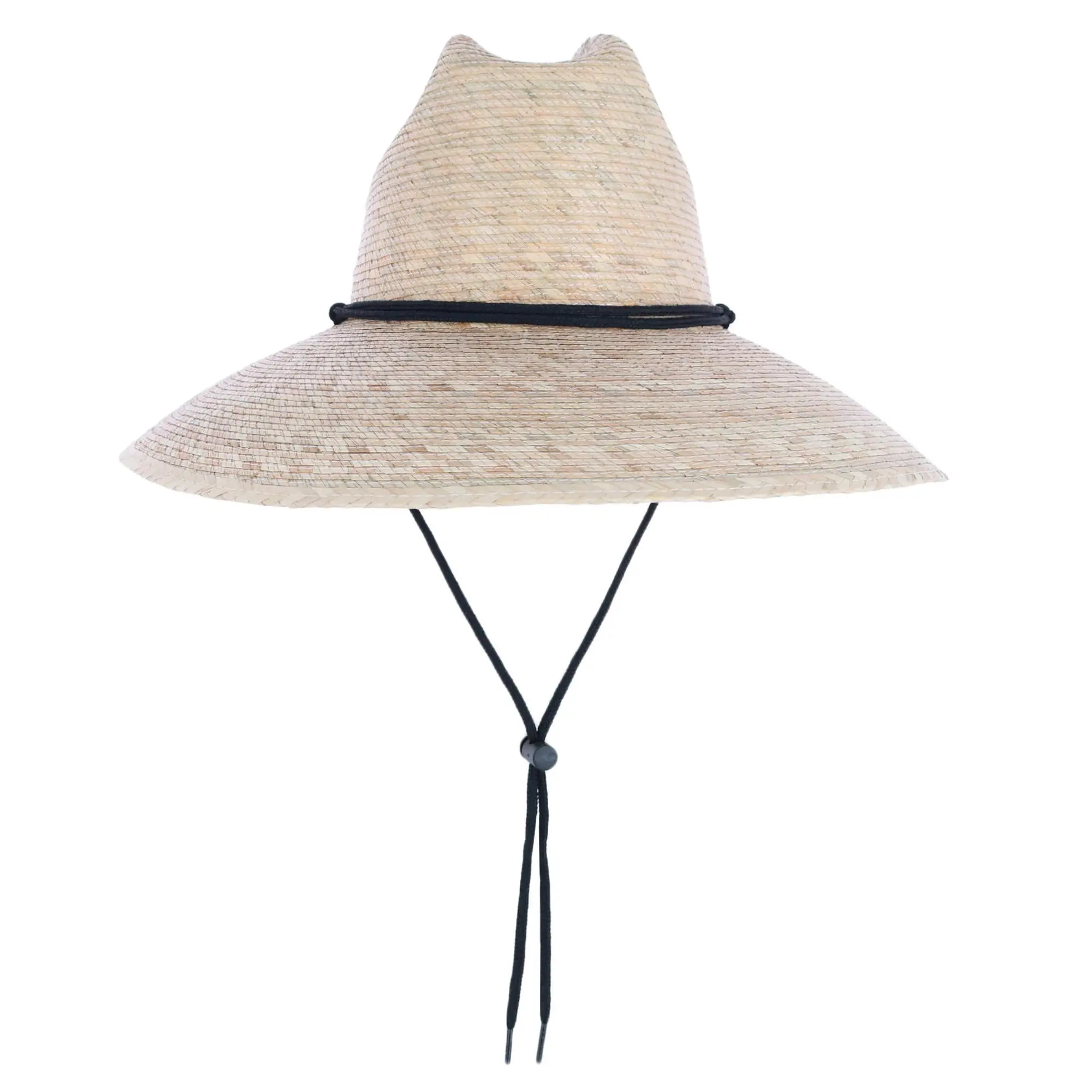 CTM Wide Brim Crushable Straw Lifeguard Hat with Chin Strap, Sun Hats