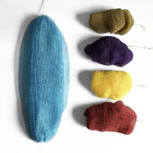 Nubiana Authentic African Exfoliating Net Sponge - Bath Sponge for Softer Smooth Skin - Bath Sponge Shower - Ethically Sourced From Nigeria