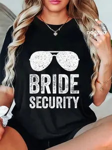 100% Cotton Bride Security T Shirt Funny Wedding T-Shirt