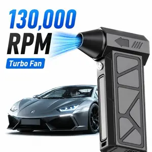 130,000 RPM Cordless Turbo Jet Blower, 4-Speed Electric Air Duster for Car Drying, Snow Removal, Camping, BBQ Fire Starting, Leaf Blowing, Keyboard & Dust Cleaning
