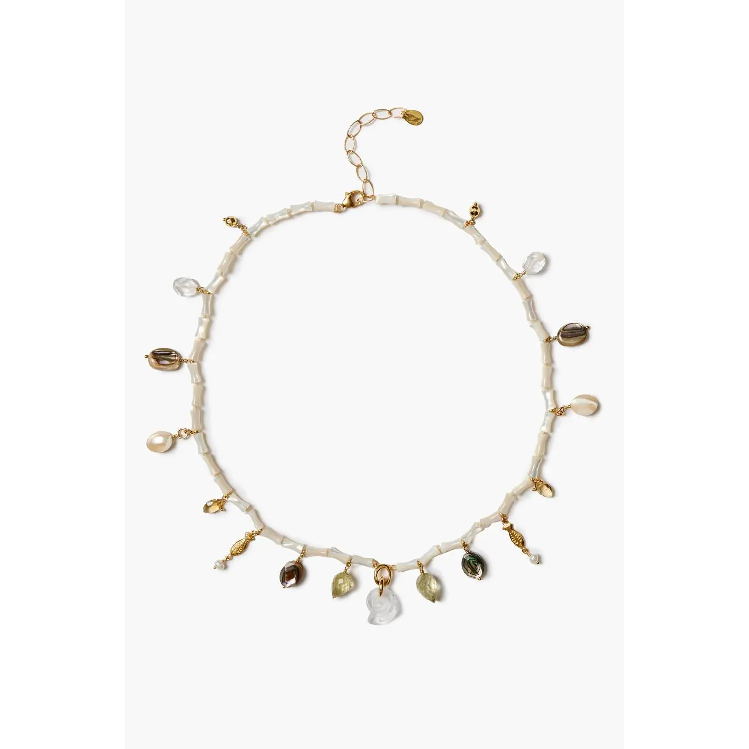 Nautilus Charm Necklace White Mix
