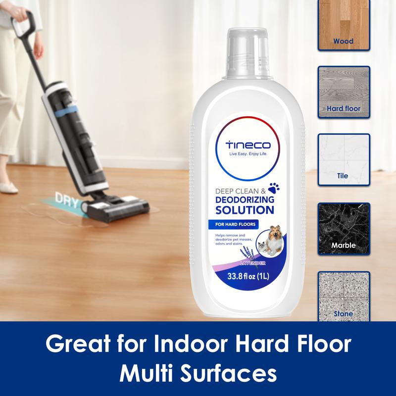 TINECO FLOOR ONE S5/S3/IFLOOR3/IFLOOR2/IFLOOR SERIES MULTI-SURFACE CLEANING SOLUTION: Lavender scent 33.8 FL OZ (1L) Household steammop steamercleaning Cleaner Scented Perfume