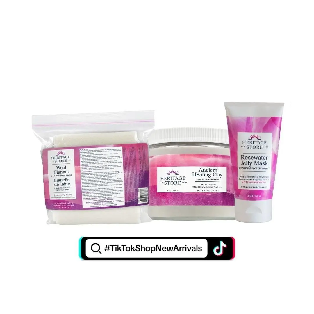 Self-Care Soak & Reset - Ancient Healing Clay, Rosewater Jelly Mask, Wool Flannel