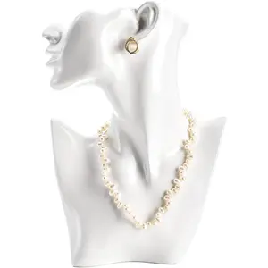 Mannequin Display,  Display Stand Bust, Boutique Earring Holder Organizer for Show , Necklace, Earrings, Rings, White