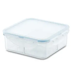 LocknLock Tritan Airtight 29-oz Divided Square Container with 4-Hinge Locking System Microwave & Dishwasher Safe Kitchen Utensils