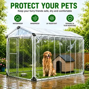 Waterproof Clear Poly Tarp - Transparent See-Through Tarpaulin with Metal Grommets, UV & Weather Resistant, Anti-Tear, Multipurpose Outdoor Cover for Greenhouse, Canopy, Patio, Pool, RV