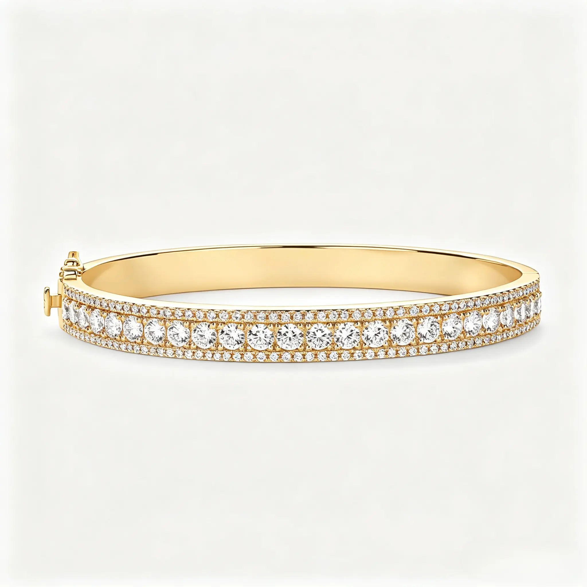 PAVOI 14K Gold Plated Cubic Zirconia Bangle Tennis Bracelets for Women | Classic Love Cuff Bangle Bracelets