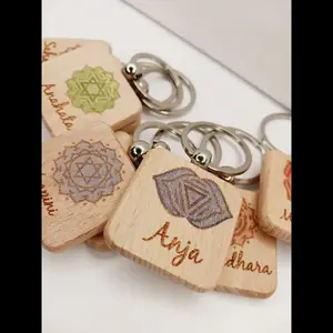 🌈 Handmade Wooden Chakra Keychains 🌈