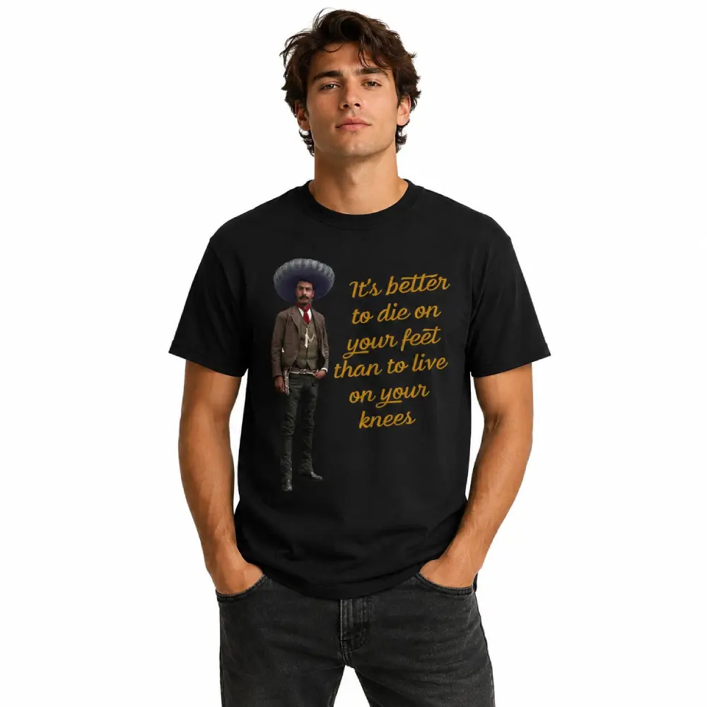 Women's Emiliano Zapata Quote Spandex T-Shirt, Unisex Short-Sleeve Top with Flattering Fit for Freedom Fighters Cotton Womenswear