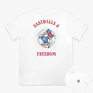 Fastballs & Freedom Youth Tee, Baseball Freedom USA Eagle Graphic T-Shirt, Patriotic Baseball Lifestyle 4th Of July American Fan Tee, Baseball Tee Baseball Outfit, Baller Clothing, Baseball Gift, Youth and Adult matching T-shirt