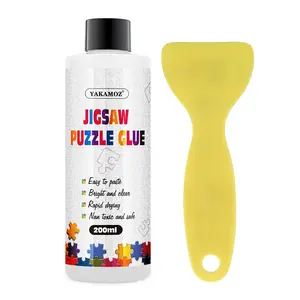 Jigsaw Puzzle Glue with Applicator for Adults and Children Clear Water-Soluble Special Craft Puzzle Glue, Non-Toxic and Quick Dry for 3000/4500/5000 Pieces of Puzzle,200ML