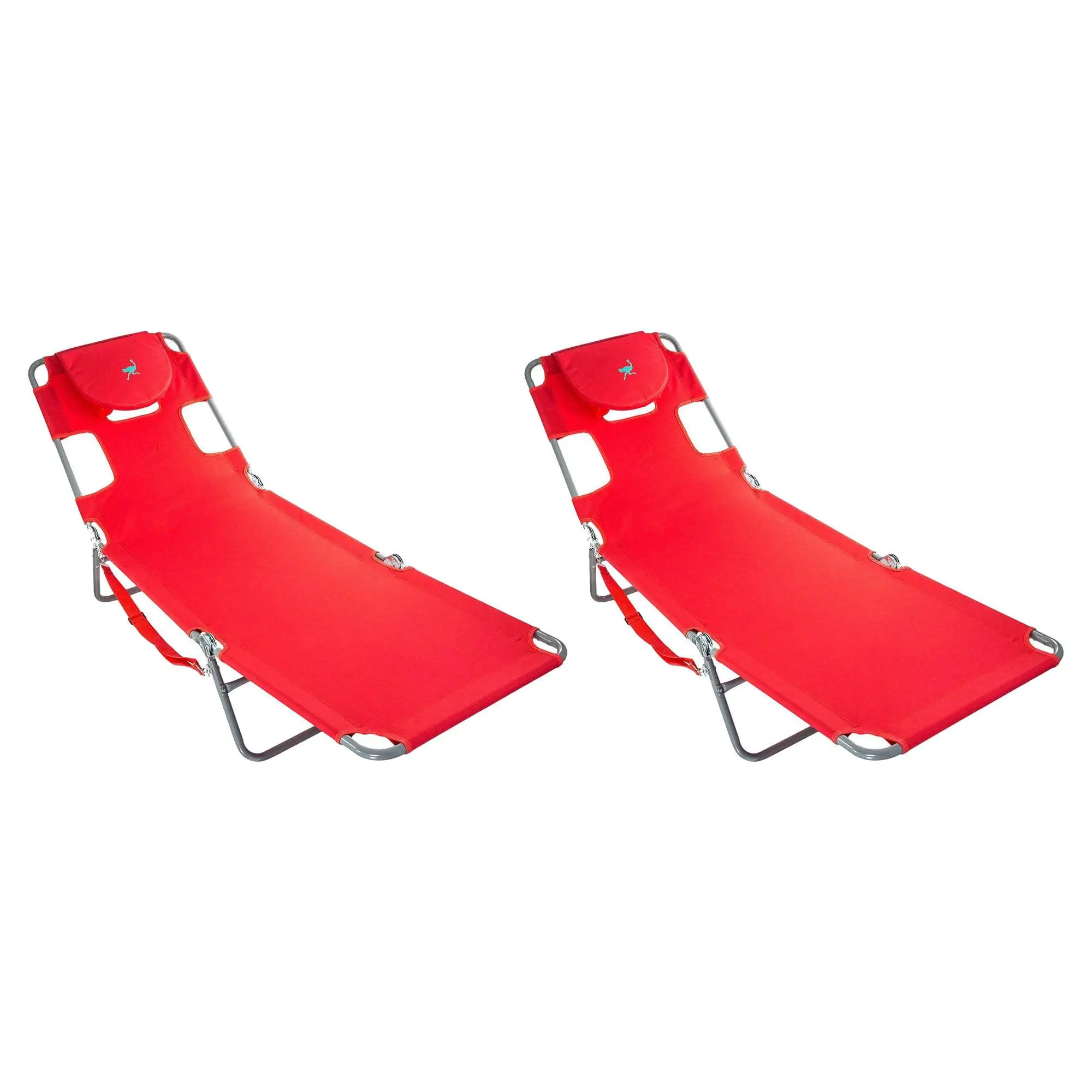 Ostrich Chaise Lounge Folding Portable Sunbathing Poolside Beach Chair (2 Pack) Ostrich Chaise Lounge Folding Portable Sunbathing Poolside Beach Chair (2 Pack)