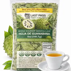 Whole Dried Graviola Soursop Leaves (4 oz - 330+ Leaves Per Bag) Hoja De Guanabana, 100% All Natural Delicious Fresh Tea | From Mexico | Premium Wildcrafted Quality.