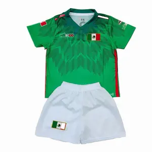 Mexico Soccer Set Green 2025 Unisex Jersey & White Shorts