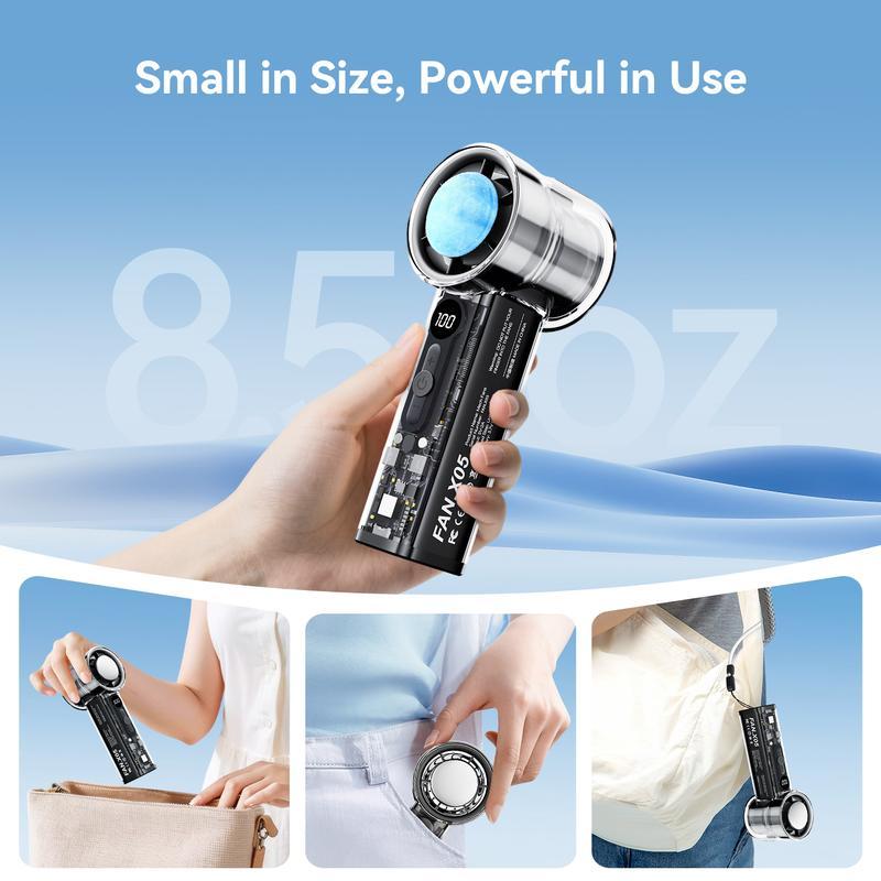 Mini Portable Fan  | Pocket Hurricane Fan | Turbo Boost Output | Adjustable Speed | Digital Display | Perfect for: Office, Library, Camping, Sports, Kitchen Aid, Industrial Workshop