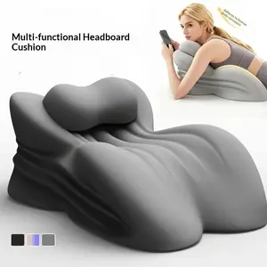 Reading Pillows 3-Color Ergonomic Memory Foam Inclined Pillow - Back Sleeping Position Pillow with Cervical & Lumbar Support | Multi-Use for Sleeping / Office / Reading / Bed, Breathable Removable & Machine-Washable Cover, Ideal Couple's Gift
