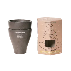 Kreis Latte Cup x2 - Durable Coffee Drinkware Made From Upcyled Coffee Grounds