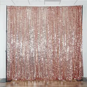 Blush Big Payette Sequin Divider Backdrop Curtain, Event Background Drapery Panel - 20ftx10ft