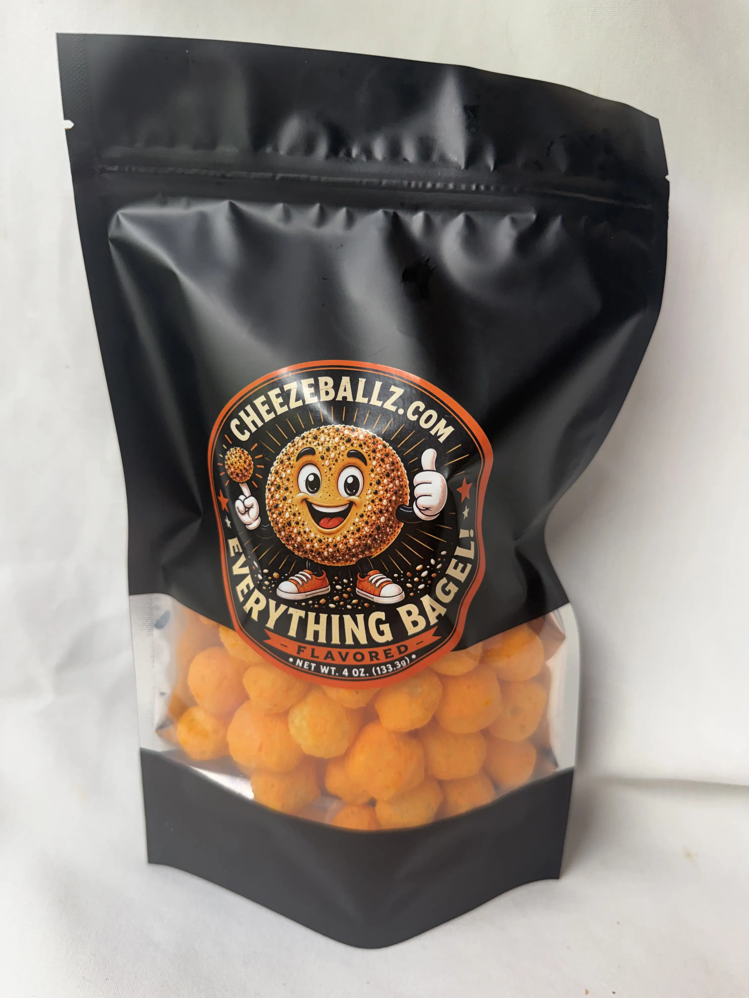 Everything Bagel - Gourmet Flavored Cheese Ball Puffs - 4 oz. Bag (Cheesy Snack, Crispy, & Crunchy Goodness!!)