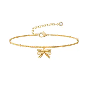 Moodear Anklet for Women Anklet for Women Waterproof Cuban Link Heart bead herringbone anklet set Layered anklet bracelet gift for Valentine's Day Gifts