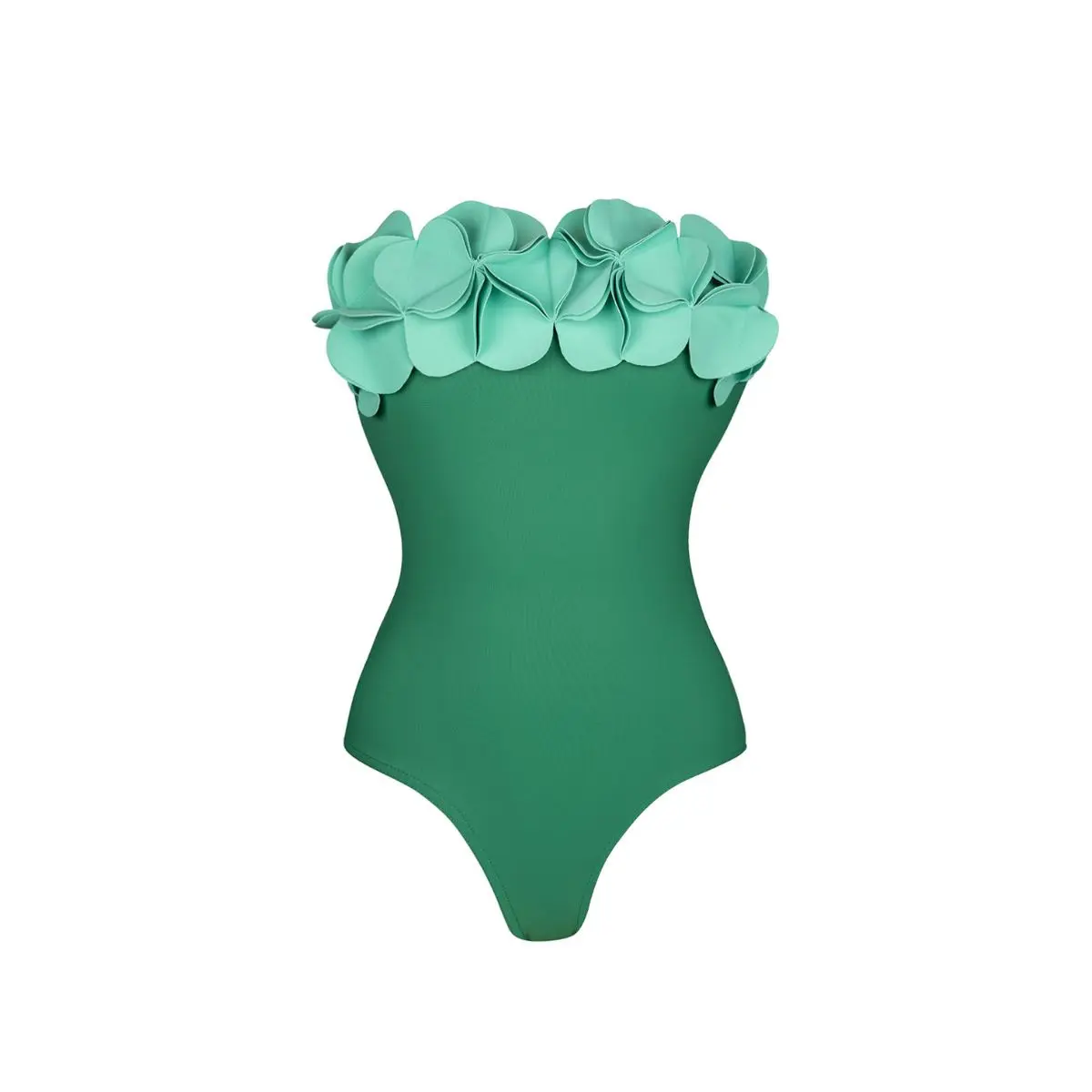 Green strapless swimsuit 1