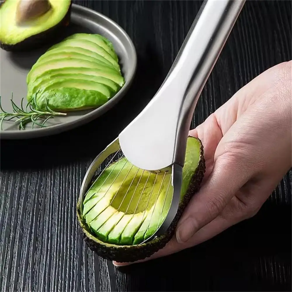 Stainless Steel Avocado Slicer, 1 Count Fruit Cutter, Fruit & Vegetable Cutter Tool, Kitchen Gadgets, Household Kitchen Products, Kitchen Accessories