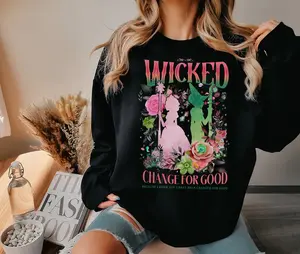 Wicked Changed For Good Shirt, Defy Gravity Broomstick Magic Wand Shirt, Wizard of Oz Tee, Witch Pink and Green Sweatshirt