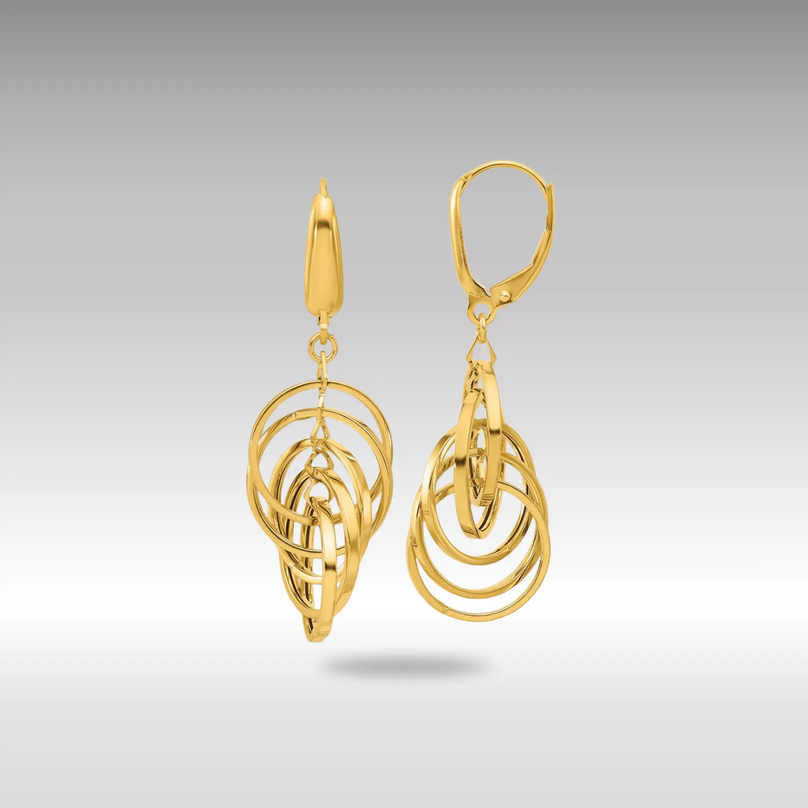 14K Gold Leslie's Polished Circles Dangle Earrings - Model LE2273