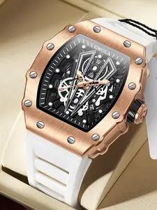 Onola Brand Fashion Men's Quartz Analog Watch, Wine Barrel Shape Luminescent Display, Modern Waterproof Watch, High Quality Waterproof Sports Watch, Perfect Gift Choice, Modern Fashionable Wristwatch