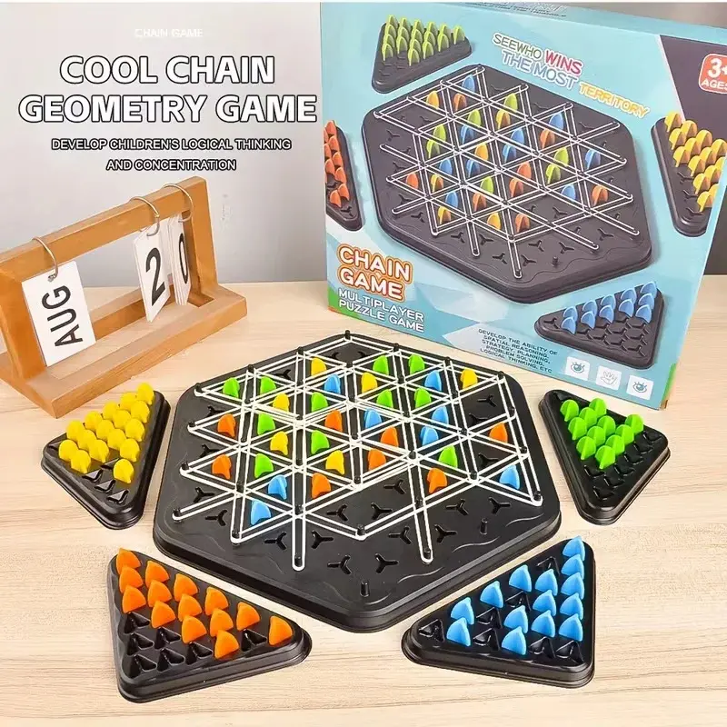 Triangle Interlocking Strategy Board Game, Family Party Tabletop Puzzle Game for Kids and Adults