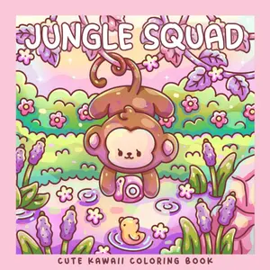 Jungle Squad: Kawaii Tropical Coloring Book with Cute Koala, Monkey, Elephant and Sloth (Sweet & Kitsch)