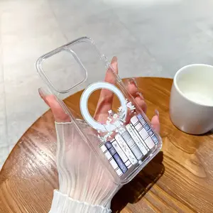 Applicable to iPhone 11/12/13/14/15/16/17/Pro Max Soft Girl Magnetic Case - Floral Bookshelf, Lightweight, Drop-Proof, MagSafe Compatible | Great for Teen Girls