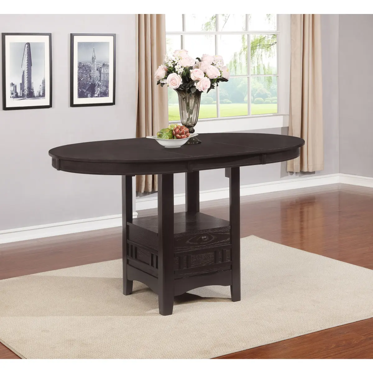 Hester Espresso Convertible, Expandable, Mixed-Material Extension Counter Dining Table, Convertible Dining Tables, Expandable Dining Tables