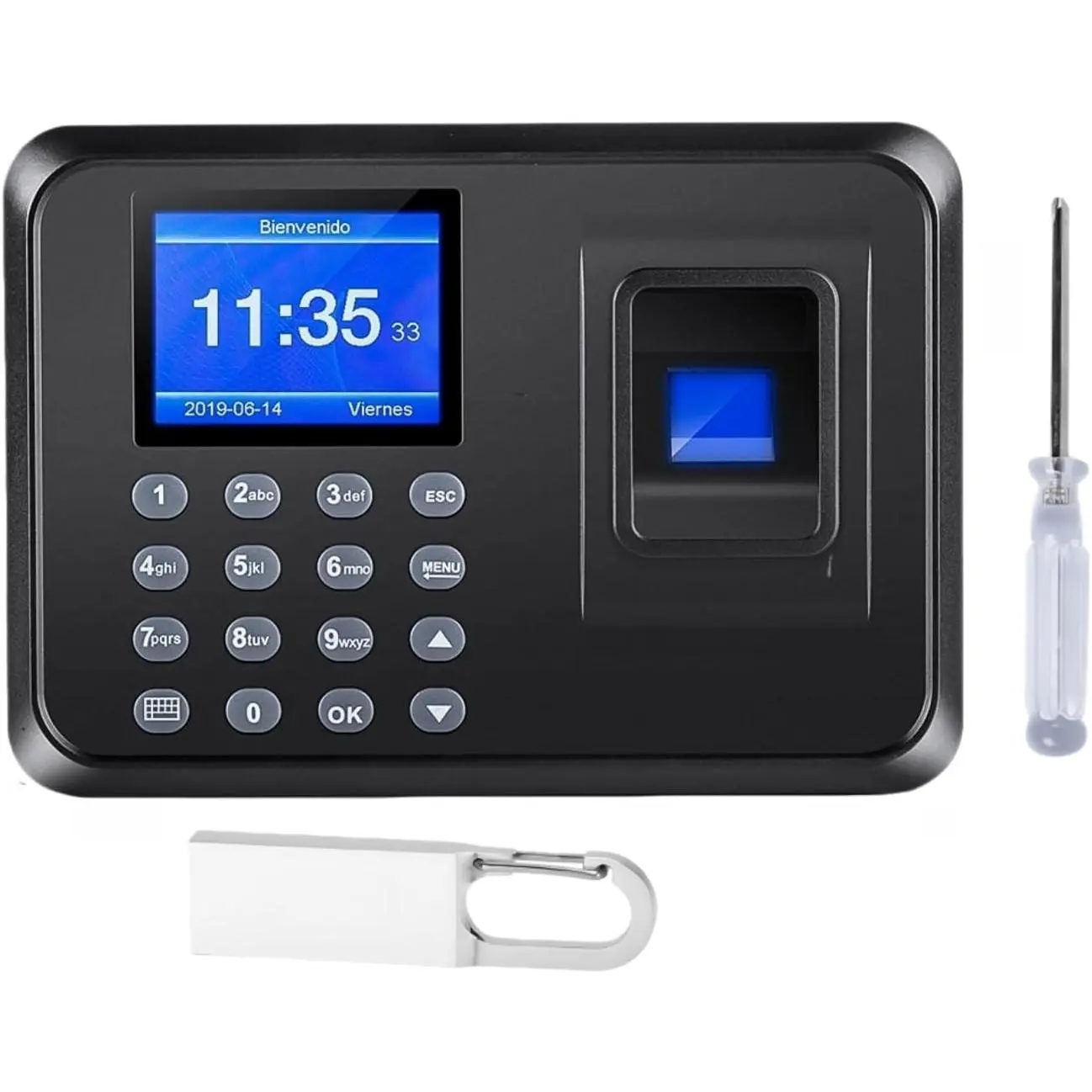 Clock in Machine for Employees, 2 in 1 Fingerprint/Digital Attendance ...