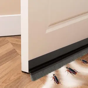 Door Draft Stopper Bottom Seal - 39" with Brush Rubber Blocker Reduce Noise Under Exterior Door Sweep Breeze Sound Proof Winter Cold Proof