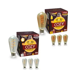 Norb Cozy LED Edison Bulb – Warm, Relaxing Light for Wellness (ST19 4 Pack)