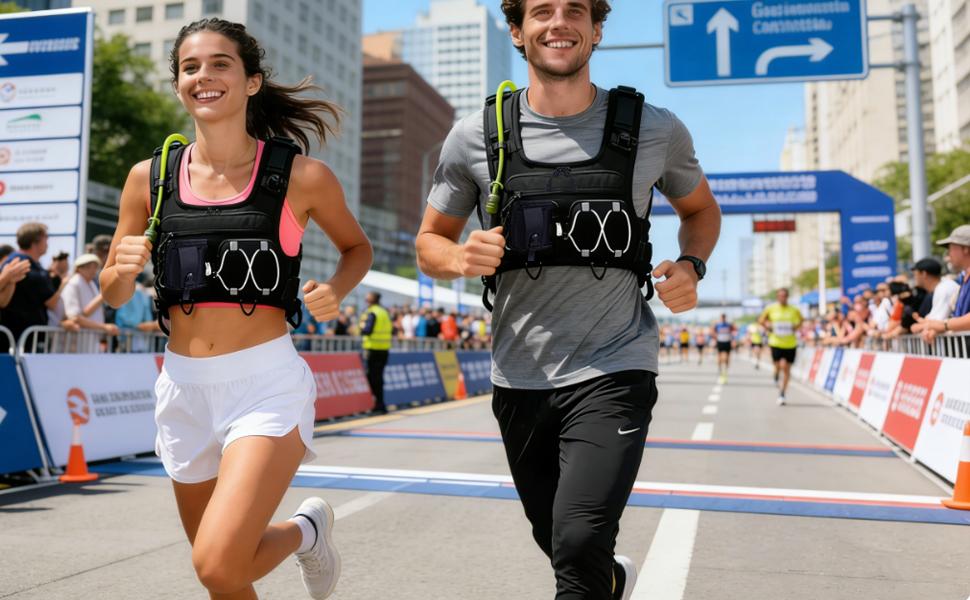 Sling Vest Chest Bag with 2L Water Bladder Gear Holster Running Vest Hydration Backpack Lightweight Adjustable Daypack Reflective Bag for Hiking Running Cycling Race Marathon for Women Men