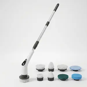 Home Cleaning Tool, 8-in-1 Electric Spin Scrubber with Adjustable Long Handle - Cordless Power Cleaning Brush for Bathroom, Kitchen, Tile Grout & Car - 5 Speed Modes, Up to 470 RPM, USB Rechargeable Gift
